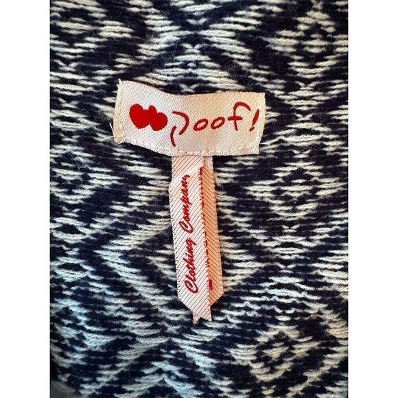 Poof! Women's M Geo-Stripe Cardigan Sweater Multicolor Long Sleeve - Picture 3 of 4